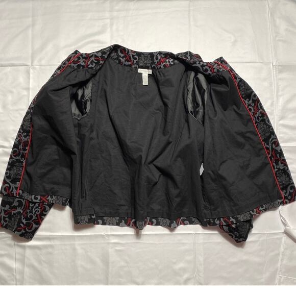 Charter Club  Size Large Button Up Floral Pocket Lined Sweater Damask Tapestry - Picture 11 of 13